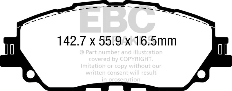 Ebc 2019–Present 2.5L Redstuff Front Brake Pads For Lexus Es300h Hybrid 1