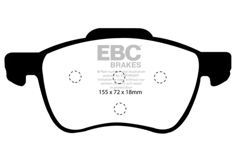 Ebc Brake Pads Redstuff Front 2001-2005 Volvo S60 T5 1