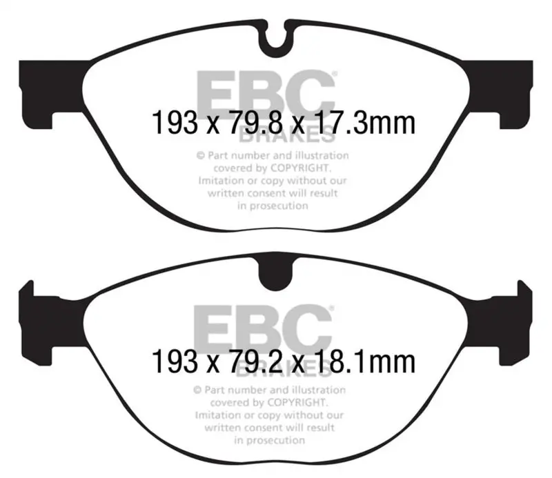 Ebc Front Brake Pads 3.0 Supercharged (380) Redstuff - Jaguar F-Type 13+ (Cast Iron Only) 2