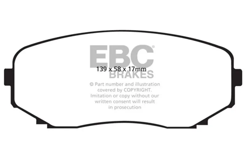 Ebc Front Brake Pads Redstuff 11-14 Ford Edge 2.0 Turbo 1
