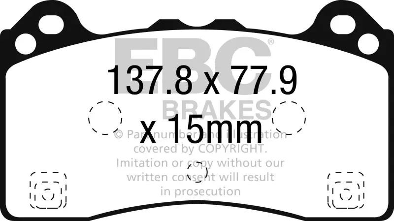 Ebc Front Brake Pads Yellowstuff 15-16 Ford Focus Rs 1