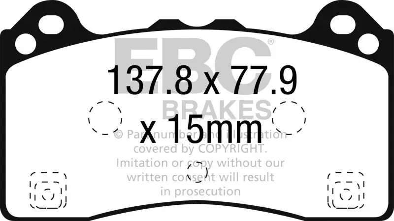 Ebc Front Brake Pads Yellowstuff 15-16 Ford Focus Rs 2