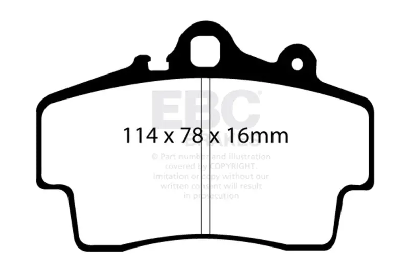 Ebc Front Brake Pads Yellowstuff 2.5 For 97-99 Porsche Boxster (Cast Iron Rotors Only) 1
