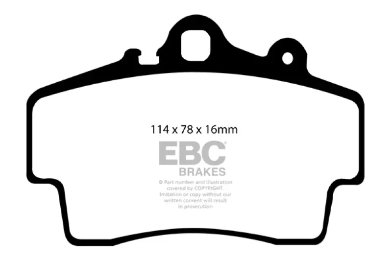 Ebc Front Brake Pads Yellowstuff 2.5 For 97-99 Porsche Boxster (Cast Iron Rotors Only) 2