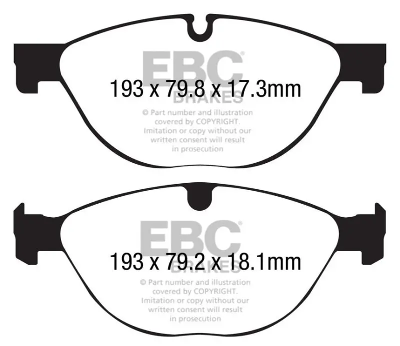 Ebc Front Brake Pads - Yellowstuff Jaguar F-Type 13+ 3.0 Supercharged (380) Cast Iron Only 1