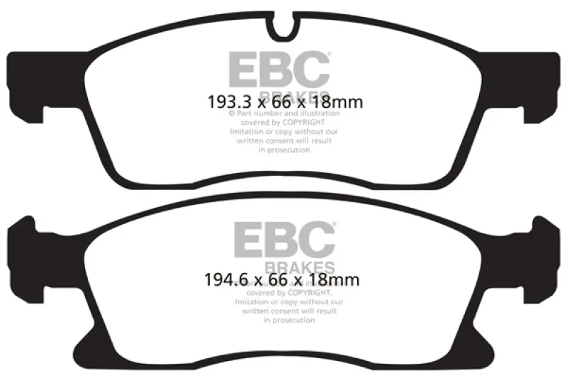 Ebc Greenstuff Front Brake Pads For 11+ Dodge Durango 3.6 1