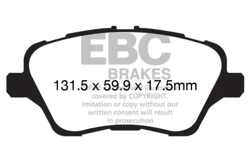 Ebc Greenstuff Front Brake Pads For 13+ Ford Fiesta 1.6 Turbo St 1