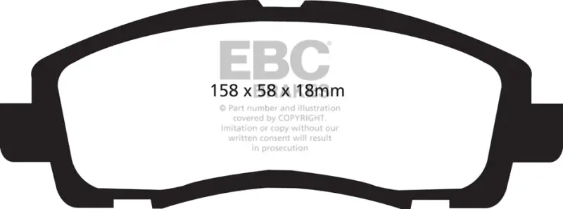 Ebc Greenstuff Front Brake Pads Heavy Duty 35 Friction Coefficient For 2005-2014 Honda Ridgeline 2