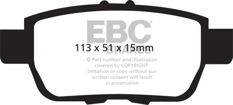Ebc Greenstuff Rear Brake Pads For 05-14 Honda Ridgeline 3.5 1