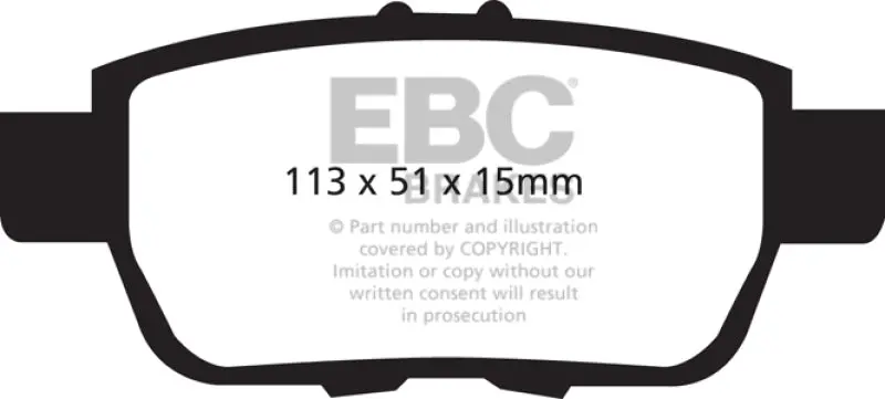 Ebc Greenstuff Rear Brake Pads For 05-14 Honda Ridgeline 3.5 2