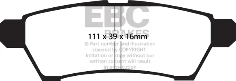 Ebc Greenstuff Rear Brake Pads For Nissan Frontier 2.5 2Wd (2005 And Newer) 1