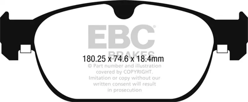 Ebc Redstuff Front Brake Pads 2017+ Volvo S90 2.0L Turbo 1