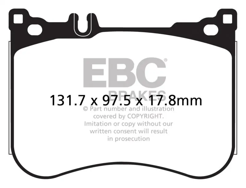 Ebc Redstuff Front Brake Pads For 14+ Mercedes-Benz S550 4.7 Twin Turbo Amg Sport Pkg 1
