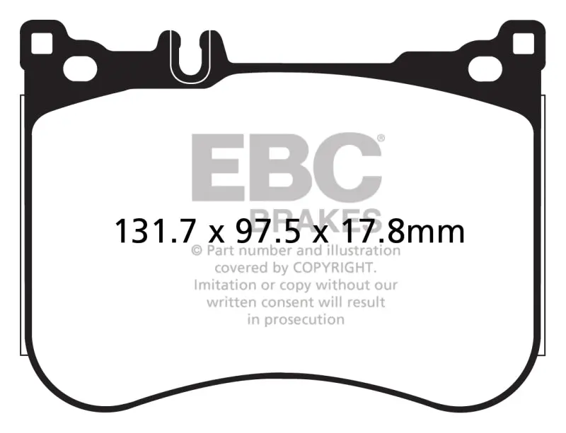 Ebc Redstuff Front Brake Pads For 14+ Mercedes-Benz S550 4.7 Twin Turbo Amg Sport Pkg 2