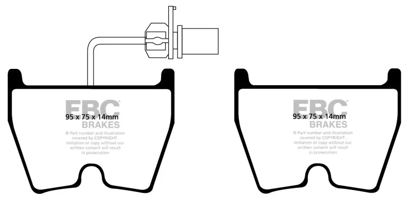 Ebc Redstuff Front Brake Pads For 17-18 Audi Rs3 1