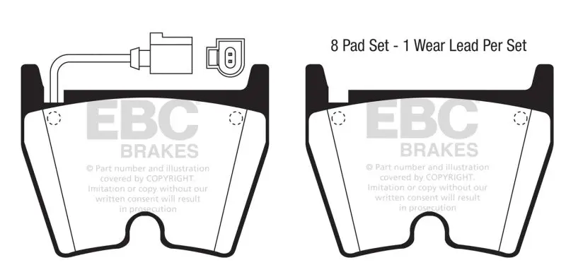 Ebc Redstuff Front Brake Pads For 17-18 Audi Rs3 2