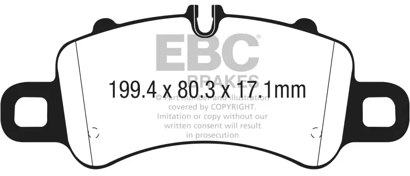 Ebc Redstuff Front Brake Pads For 17-18 Porsche 718 Boxster 2.5L 1
