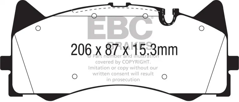 Ebc Redstuff Front Brake Pads For 2015+ Mercedes-Benz C63 Amg (W205) 4.0L Twin Turbo 1