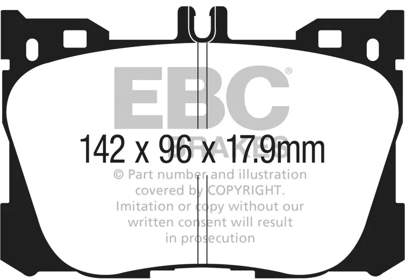 Ebc Redstuff Front Brake Pads For 2017+ Mercedes-Benz E300 (W213) 2.0L Turbo 1