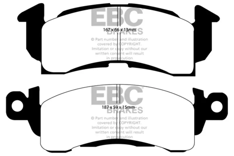 Ebc Redstuff Front Brake Pads For 73-74 Buick Apollo 4.1 1