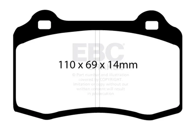 Ebc Redstuff Front Brake Pads For Lotus Esprit Turbo 2.0 Turbo Gt3 96-00 1