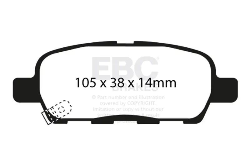 Ebc Redstuff Rear Brake Pads For 02 Infiniti G35 3.5 W/O Dcs 1