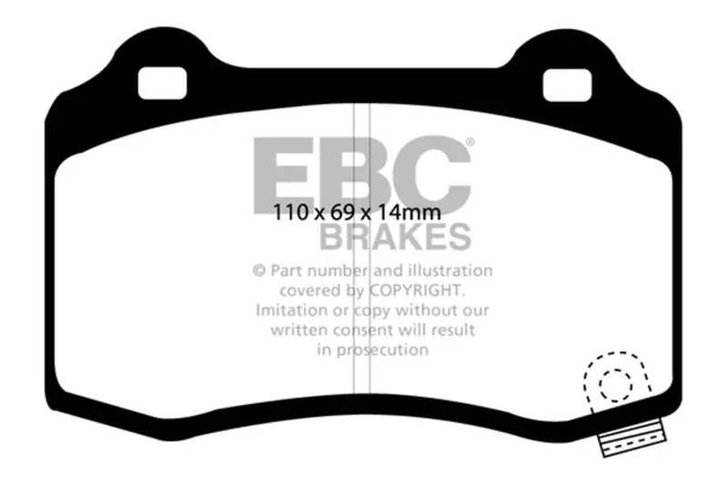 Ebc Redstuff Rear Brake Pads For 15+ Cadillac Cts 3.6 Twin Turbo 1