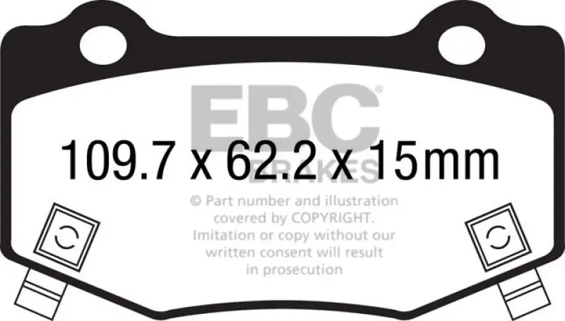 Ebc Redstuff Rear Brake Pads For 16+ Cadillac Ats-V 3.6 Twin Turbo 1