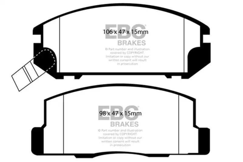 Ebc Redstuff Rear Brake Pads For 99-02 Toyota Mr2 1.8 1