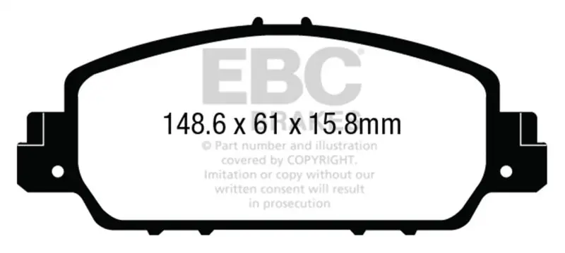 Ebc Ultimax2 Front Brake Pads For 2013-2023 Honda Accord Coupe 2.4 Ex 1