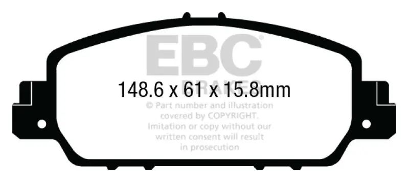 Ebc Ultimax2 Front Brake Pads For 2013-2023 Honda Accord Coupe 2.4 Ex 2