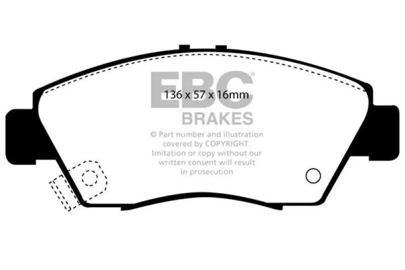 Ebc Ultimax2 Front Brake Pads For Acura Ilx 1.5 Hybrid 12 1