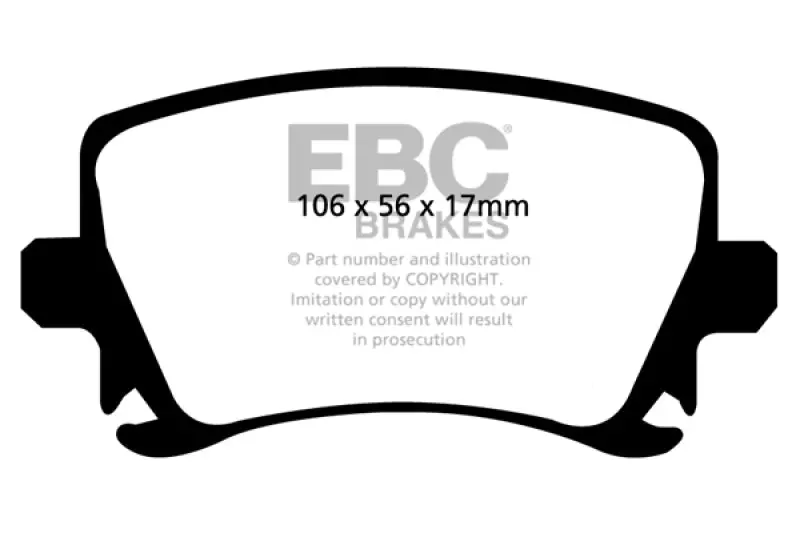 Ebc Ultimax2 Rear Brake Pads For 06-13 Audi A3 2.0 Turbo (Girling Rear Caliper) 1