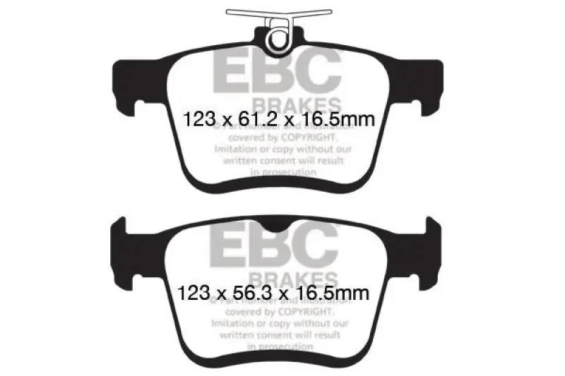 Ebc Ultimax2 Rear Brake Pads For 2014+ Audi A3 1.8 Turbo With Electronic Parking Brake 1