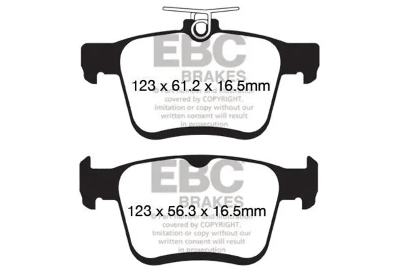 Ebc Ultimax2 Rear Brake Pads For 2014+ Audi A3 1.8 Turbo With Electronic Parking Brake 2