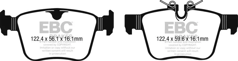 Ebc Ultimax2 Rear Brake Pads For 2016+ Jaguar F-Pace 2.0L Td (180) 1
