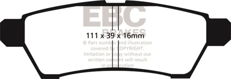 Ebc Ultimax2 Rear Brake Pads For Nissan Frontier 2.5 2Wd (2005+) 2