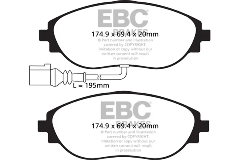 Ebc Yellowstuff Front Brake Pads 14-20 Audi S3 2.0 Turbo 2