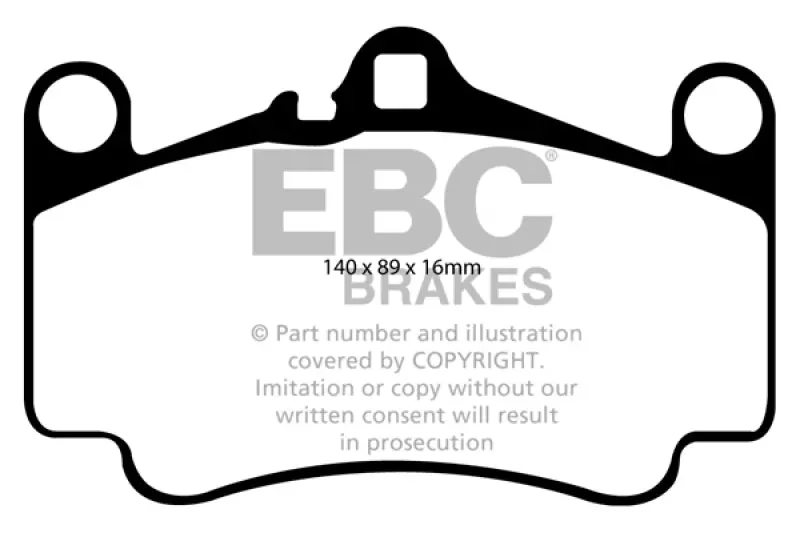 Ebc Yellowstuff Front Brake Pads For 03-05 Porsche 911 (996) 3.6 Carrera 4S (Cast Iron Rotor Only) 2