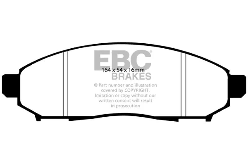 Ebc Yellowstuff Front Brake Pads For 05+ Nissan Frontier 2.5 2Wd 1