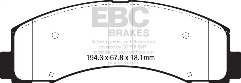 Ebc Yellowstuff Front Brake Pads For 2018+ Ford F-150 2.7L Twin Turbo (2Wd) 2