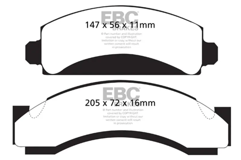 Ebc Yellowstuff Front Brake Pads For 74-80 Chevrolet C30 (Jb8) 1