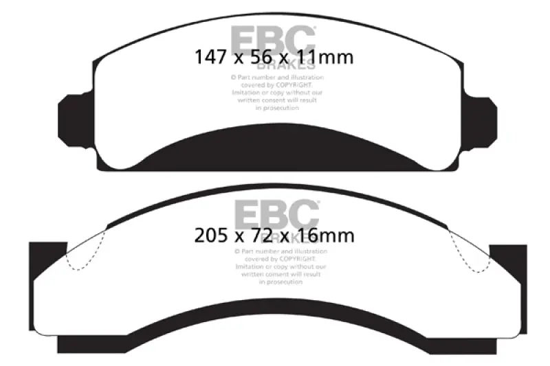 Ebc Yellowstuff Front Brake Pads For 74-80 Chevrolet C30 (Jb8) 2