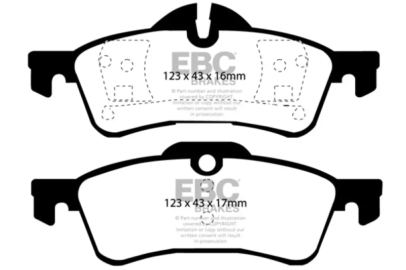 Ebc Yellowstuff Rear Brake Pads - 02-03 Mini Hardtop 1.6 2