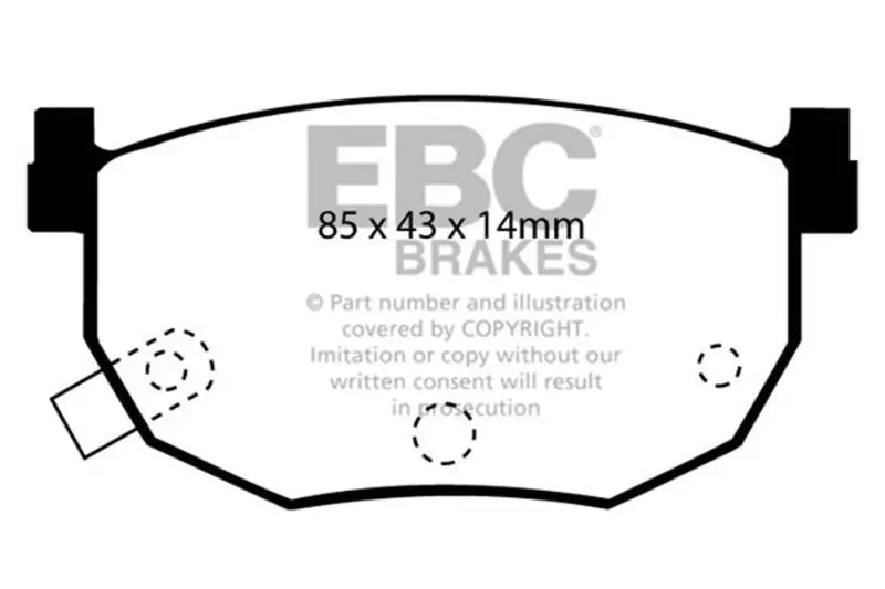 Ebc Yellowstuff Rear Brake Pads 99-01 Hyundai Elantra 2.0 2