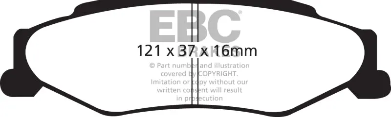 Ebc Yellowstuff Rear Brake Pads For 03-04 Cadillac Xlr 4.6 1