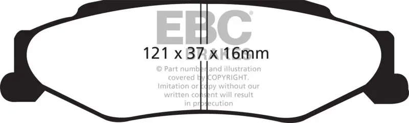 Ebc Yellowstuff Rear Brake Pads For 03-04 Cadillac Xlr 4.6 2