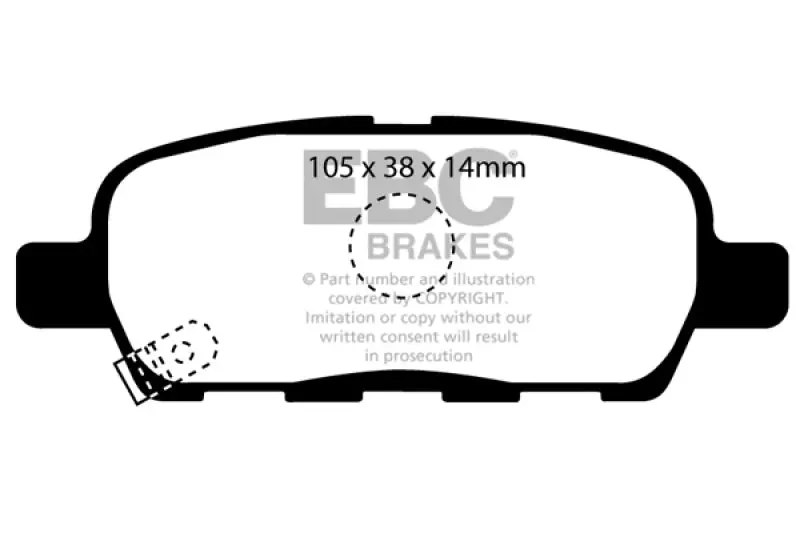 Ebc Yellowstuff Rear Brake Pads For 08-13 Infiniti Ex35 3.5 1