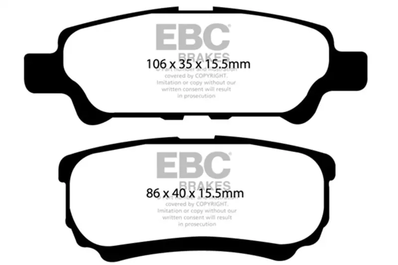 Ebc Yellowstuff Rear Brake Pads For 11-14 Chrysler 200 2.4 1