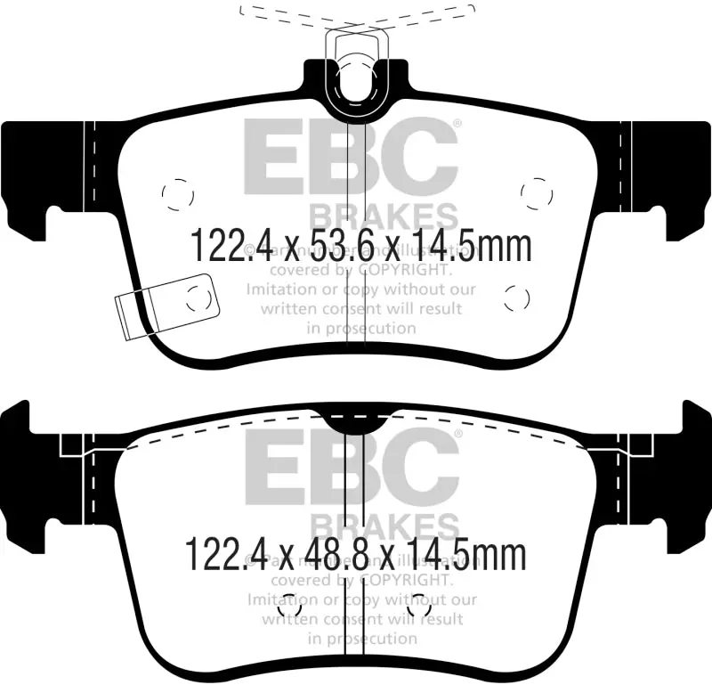 Ebc Yellowstuff Rear Brake Pads For 16-18 Honda Civic 2